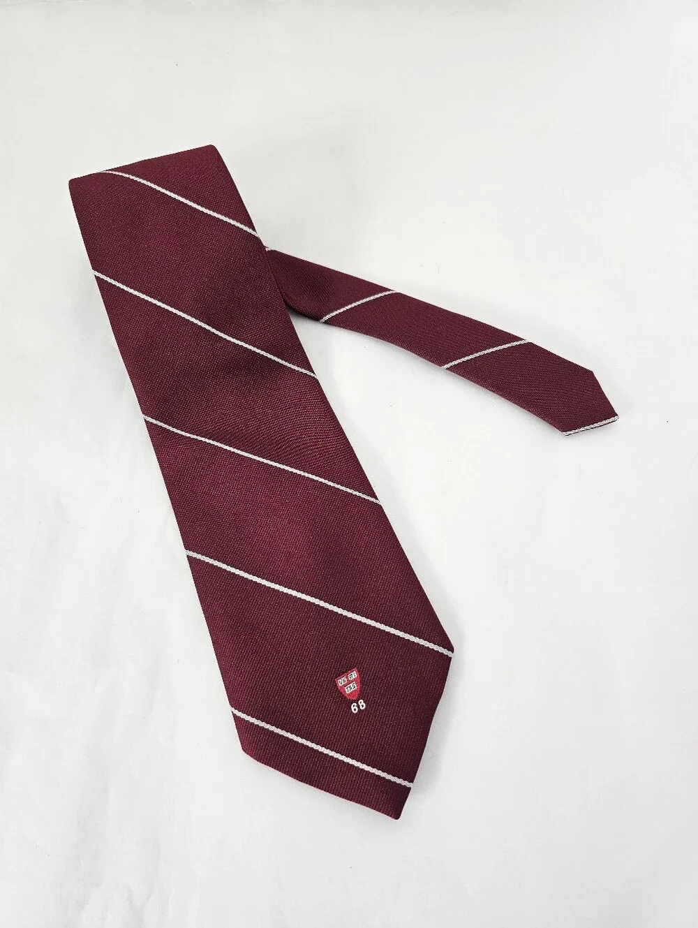 Vintage Harvard University Class of 1968 Silk Repp Tie Burgundy Ivy League
